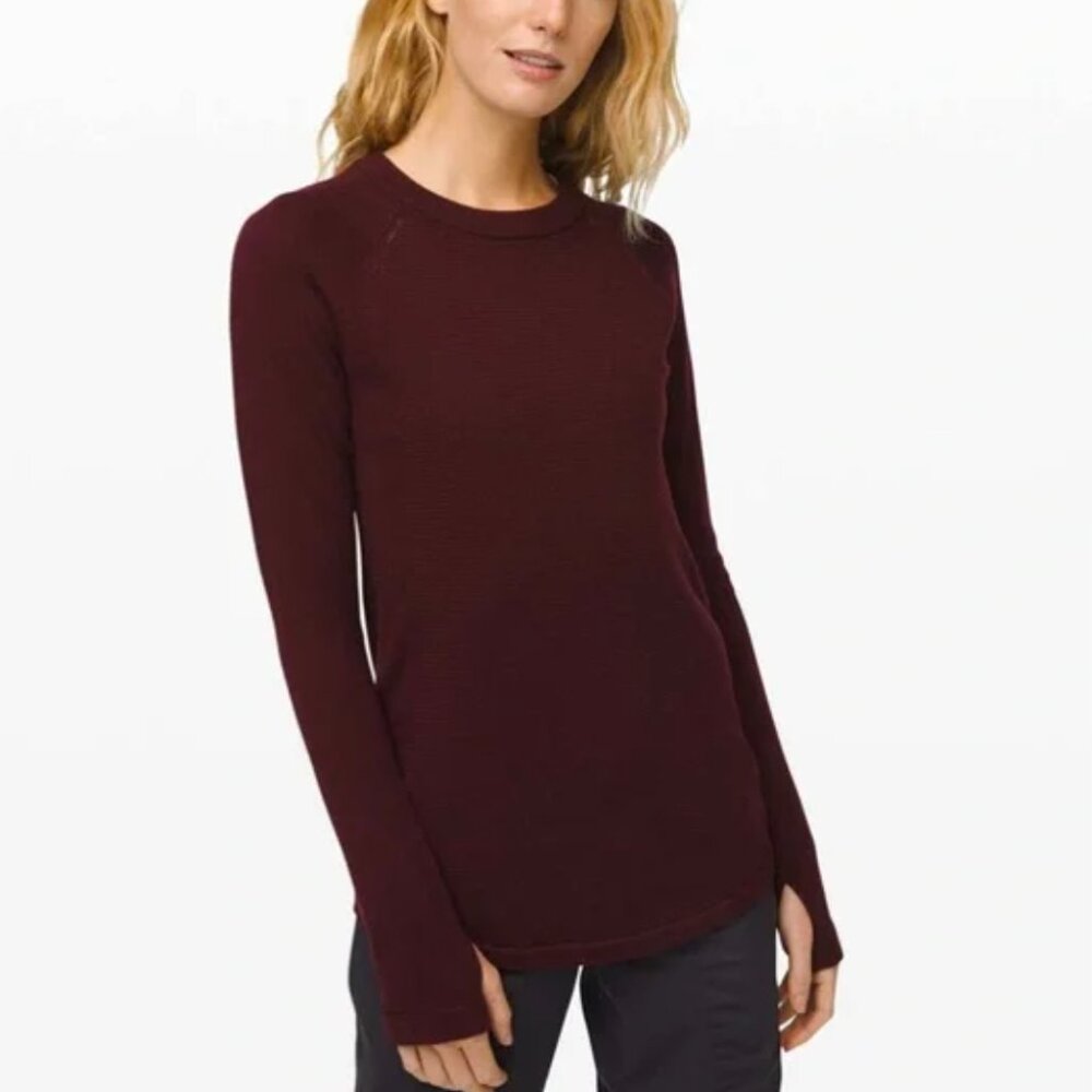 Lululemon Sit in Lotus Sweater in Burgundy - Size 6